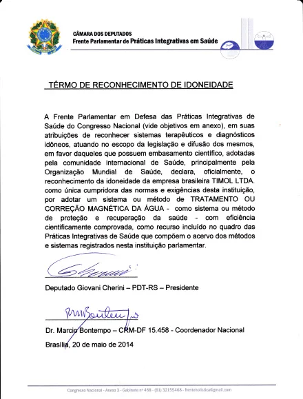 Termo de idoneidade do produto